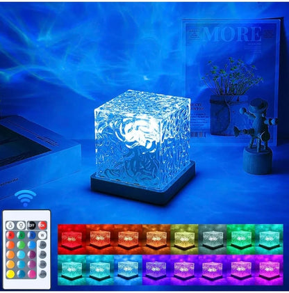 Rechargeable Waterproof Shower Light | 16-Color Ocean Wave Projector with Remote, Wireless Dimmable Bathroom Mood Light