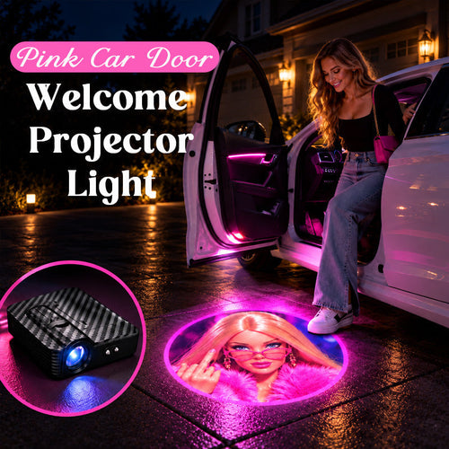 💗 Pink Car Door Welcome Projection Light – Cute Patterned Ground Glow for a Personalized Entrance ✨
