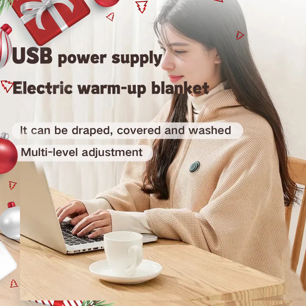 Portable Heated Shawl – Wearable Electric Heating Wrap