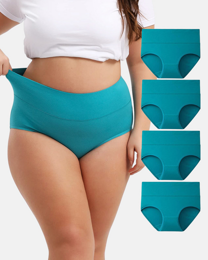 Full-Figured High-Waisted Comfort Underwear 4-Pack