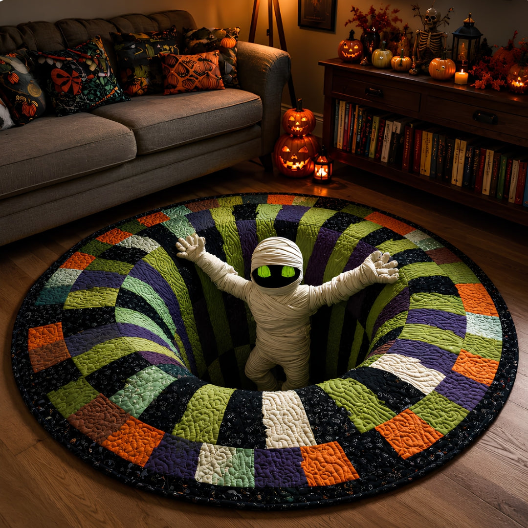 👻 3D Vortex Round Rug- Halloween Room Decor