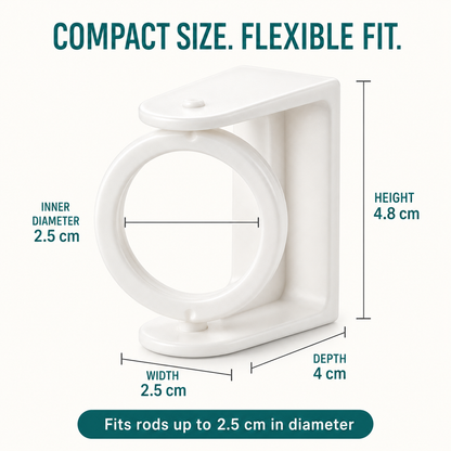 360° Rotating Adhesive Wall Holder – No-Drill Multi-Purpose Pole & Handle Organizer for Bathroom & Kitchen