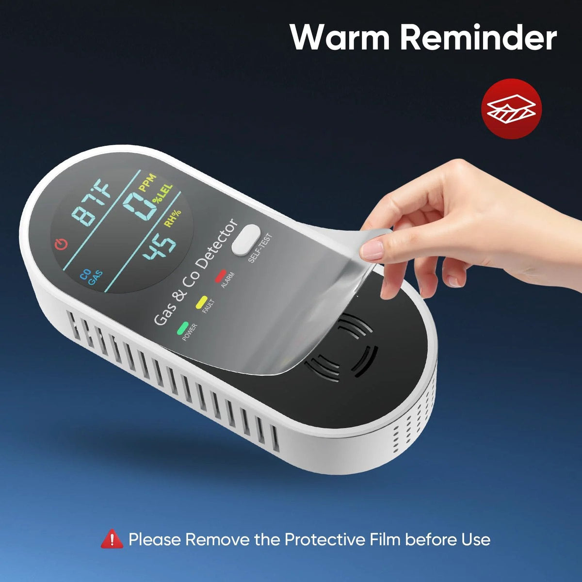 🛡️4 in 1 Gas & Carbon Monoxide Detector with Temperature and Humidity Display