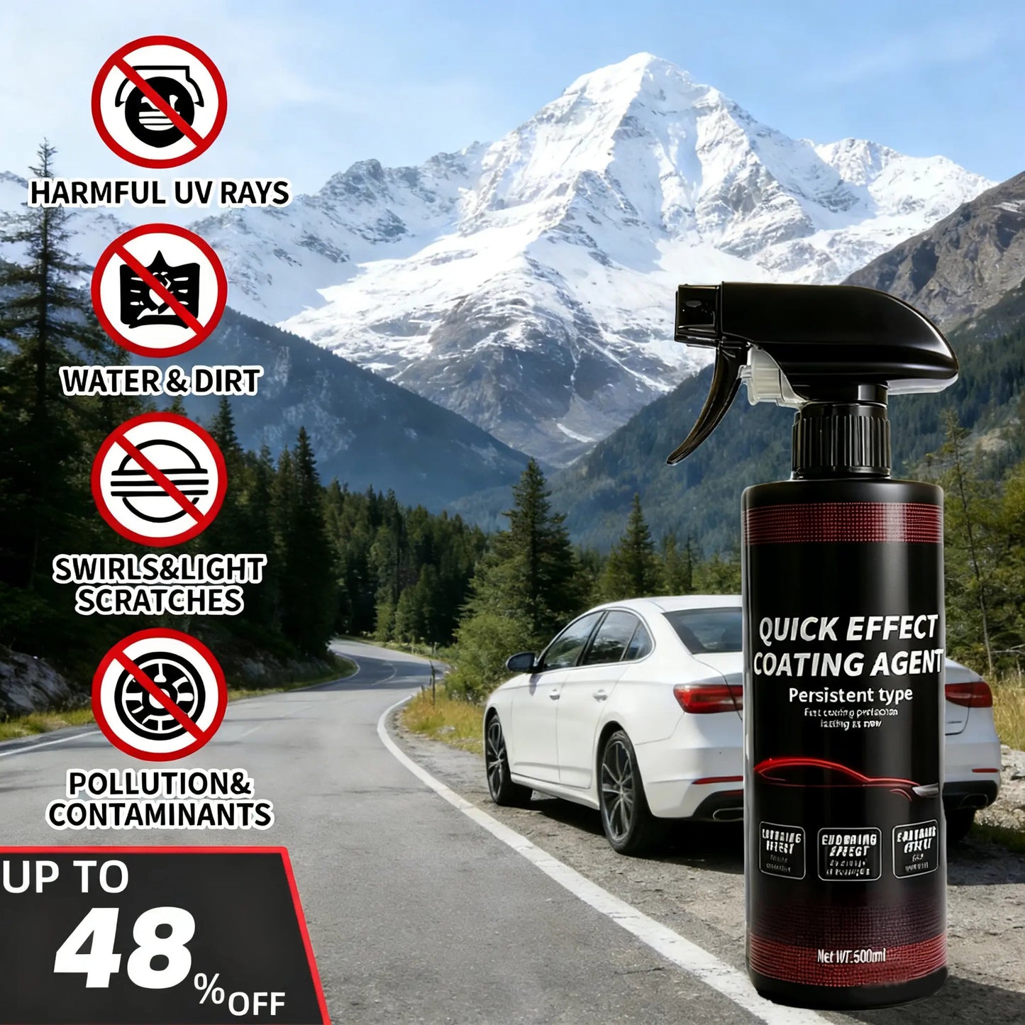 🔥3-in-1 Quick Effect Car Coating Spray ✨ High Protection Quick Coat & Ceramic Shield for Car Paint 🚗💎