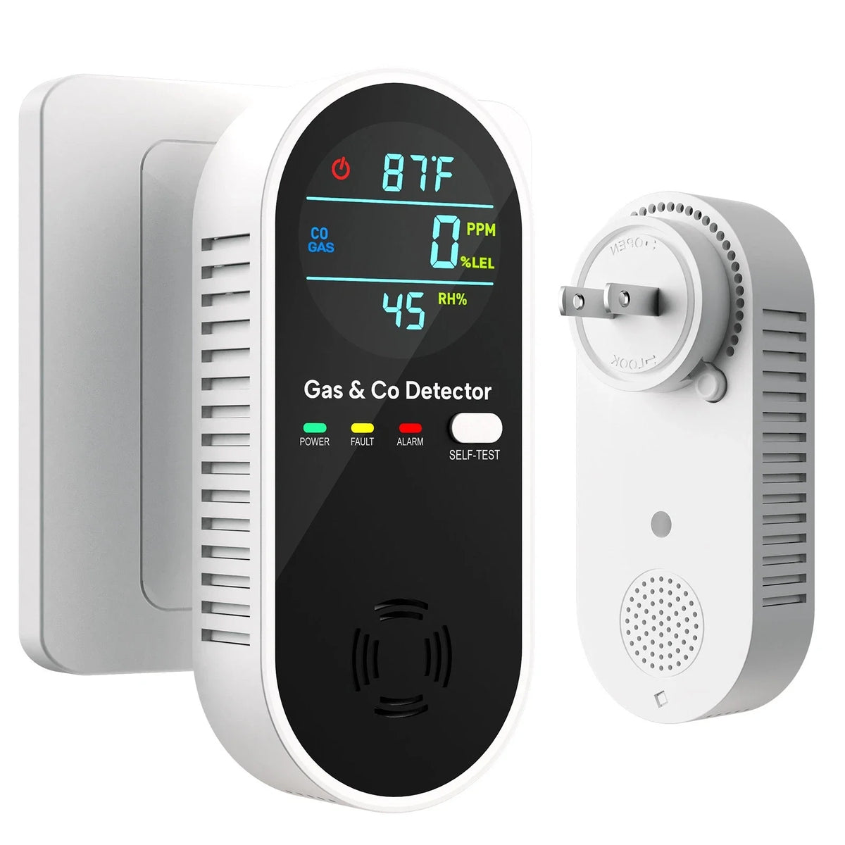 🛡️4 in 1 Gas & Carbon Monoxide Detector with Temperature and Humidity Display
