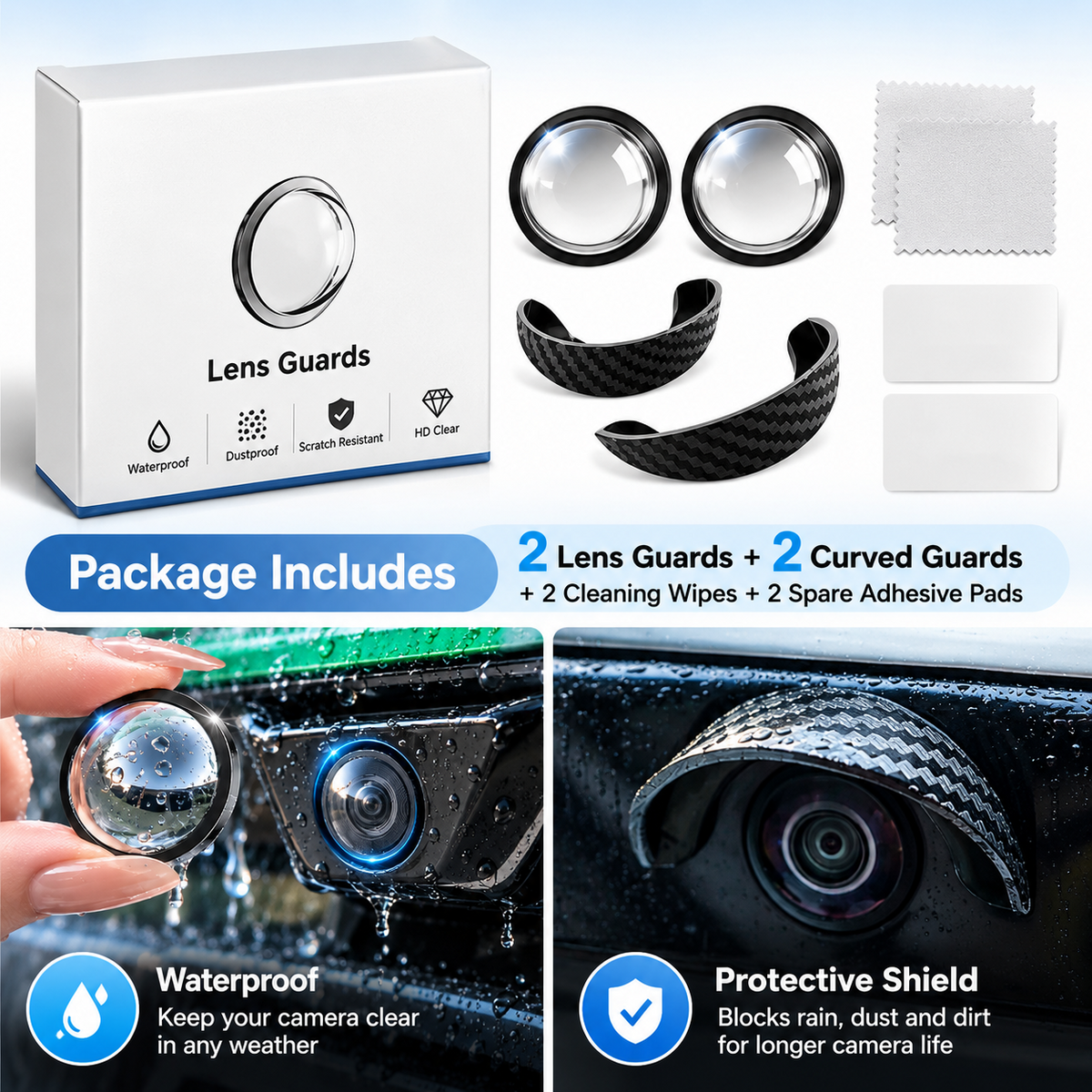 Anti-Rain & Scratch Car Camera Film (4-Pack) 💧🚘
