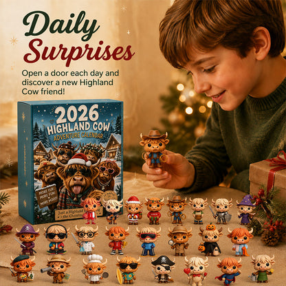 🐂🎄 2026 Highland Bull 24-Day Christmas Advent Calendar - Collectible Ornament