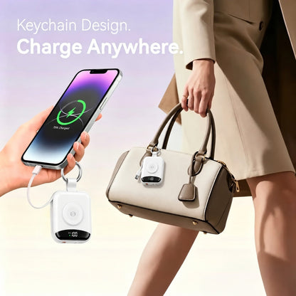 🔥10000mAh Portable Charger Power Bank with Built-in Cables Travel Keychain Battery Pack