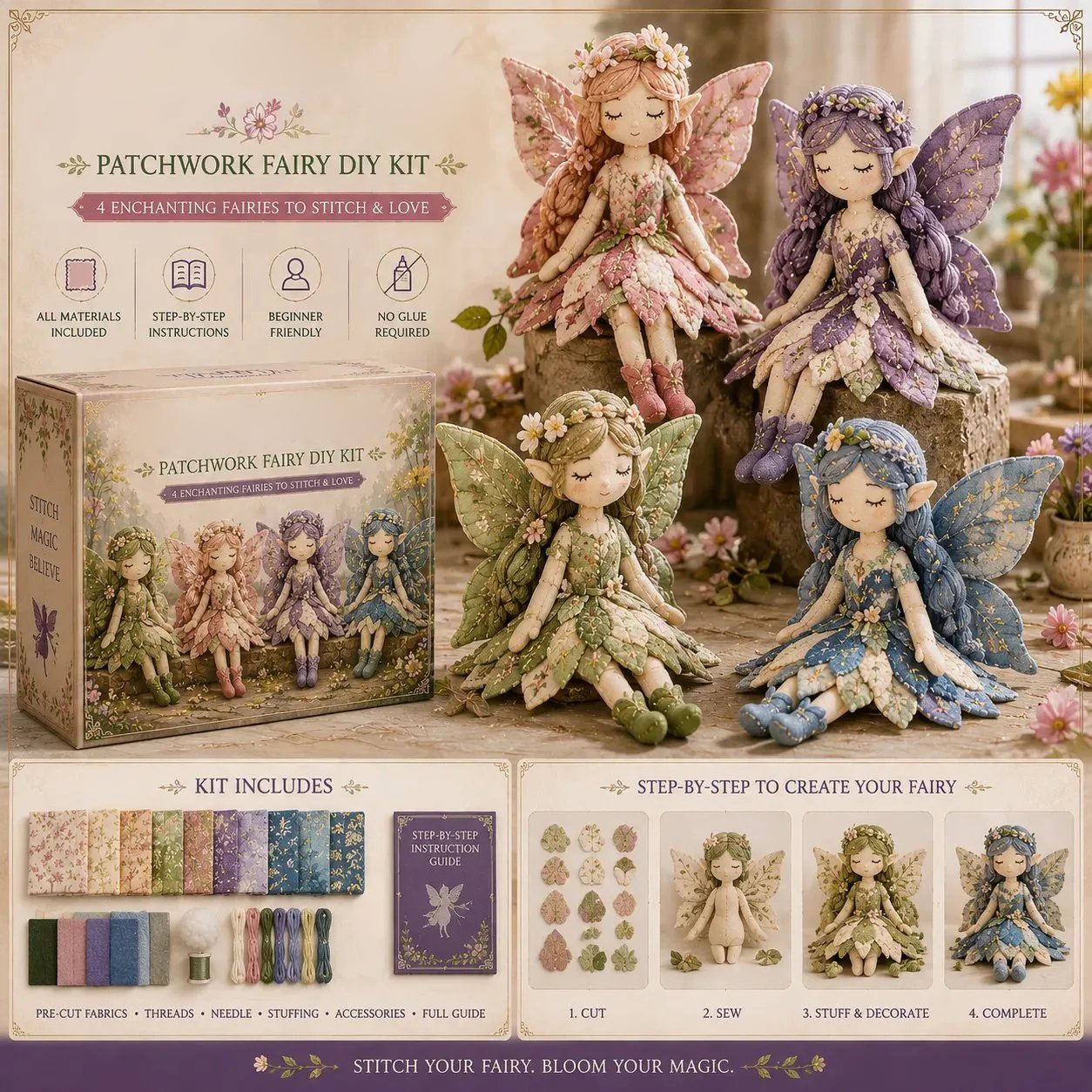 🔥LAST DAY 49% OFF🧵Fairy Patchwork DIY Collection