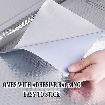 🔥50% OFF – Stainless Steel Oil-Proof Adhesive Wallpaper Roll for Kitchen Countertops, Cabinets & Backsplash