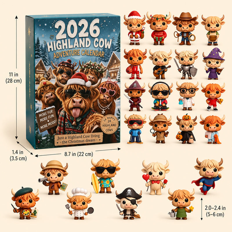 🐂🎄 2026 Highland Bull 24-Day Christmas Advent Calendar - Collectible Ornament