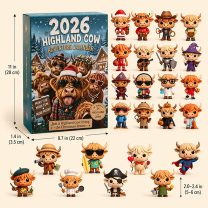 🐂🎄 2026 Highland Bull 24-Day Christmas Advent Calendar - Collectible Ornament