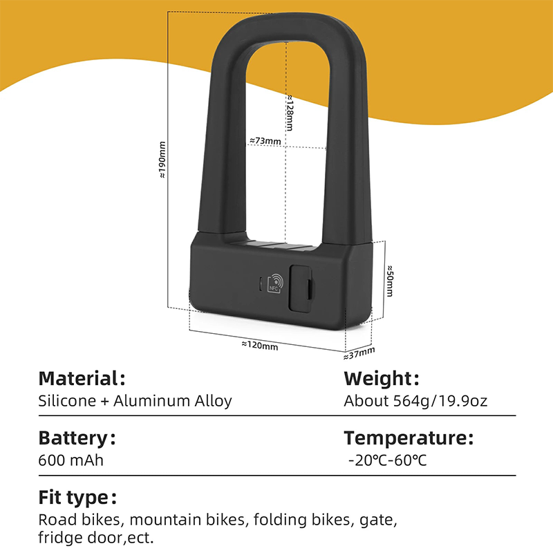 Smart NFC Bicycle U-Lock – Keyless, Secure & Ultra-Convenient🚲✨