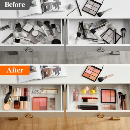 Vanity Drawer Organizer for Makeup, Jewelry & Gadgets (Silicone Tabs Not Included)