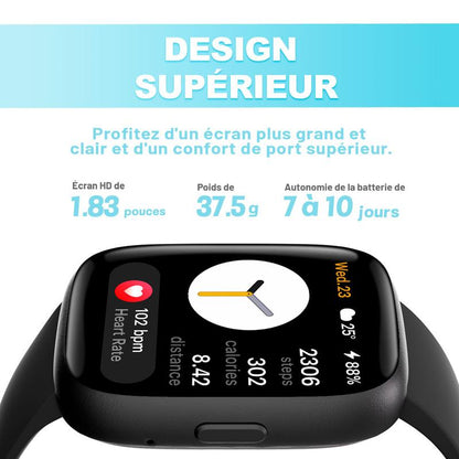 ⌚💖 Smartwatch con Chiamate Intelligenti! 🎙️ Assistente Vocale, Fitness Tracker, 100+ Sport, IP68 Impermeabile 🌊, Tracker Sonno 😴, Batteria 30 Giorni 🔋, Display HD 1,83' Personalizzabile 📸 – App VeryFit