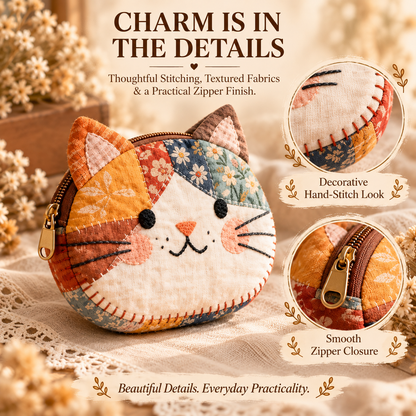 Handmade Patchwork Cat Coin Purse