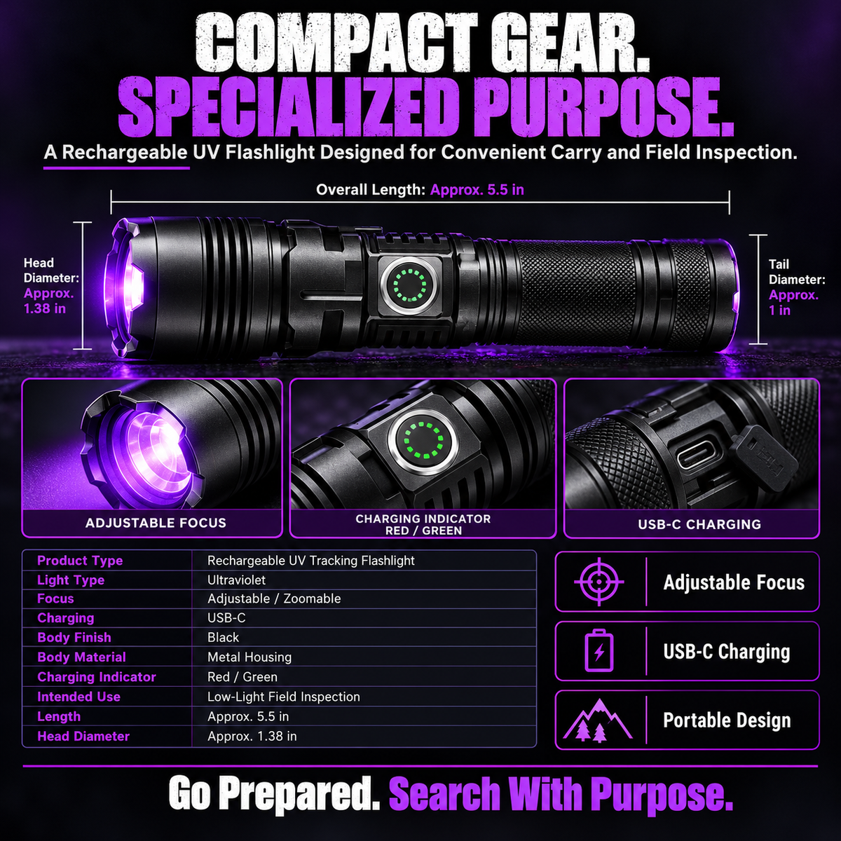 Rechargeable Blood Tracking Light 🔦 For Night Hunting & Outdoor Adventures
