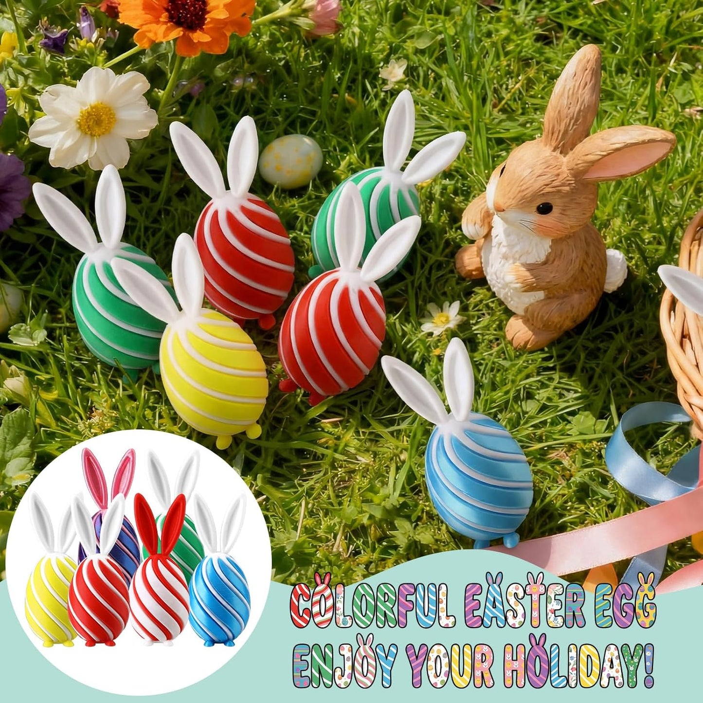 🏆 35K+ SOLD! 3D‐Printed Rabbit Fidget Eggs | Cute Easter Stress Relief & Desk Decor 🐰🧩