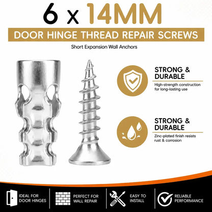 6x14mm Short Expansion Screws Set - 30Pack