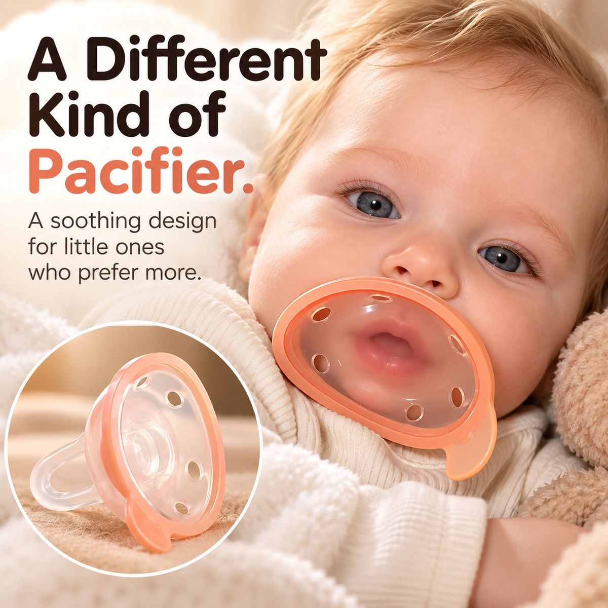 🍼 Breast-Like Silicone Baby Pacifier – Soft, Flexible Soothing Design for Breastfed Babies