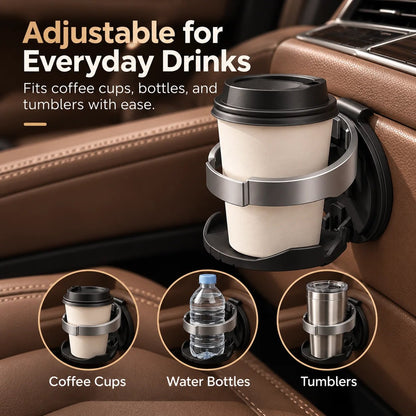 Foldable Car Cup Holder with Hook for Space-Saving Storage