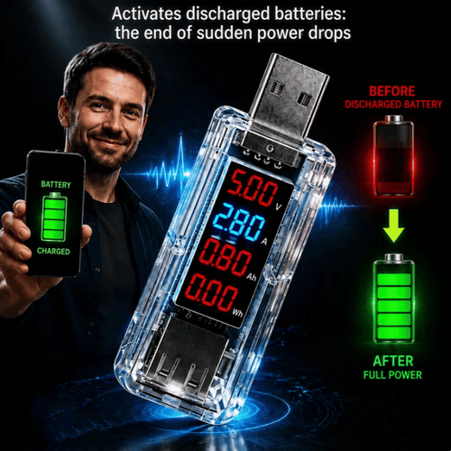 🔋 USB Battery Regenerator & Activation Tester with Digital LED Display ⚡