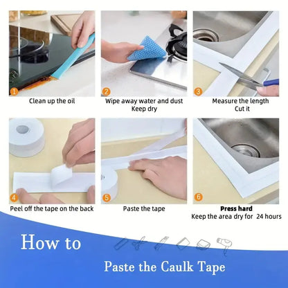 Self-Adhesive White Caulk Tape