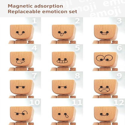 ❤🎁Shaking Feet Wooden Figure with 12PCS Magnetic Expressions