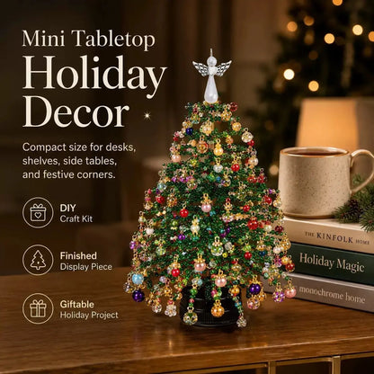 🎄49% OFF｜DIY Crystal Beaded Mini Christmas Tree Kit, Fun Family Holiday Craft Gift Set