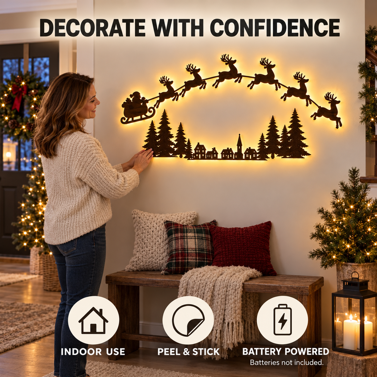🎄Christmas Reindeer LED Wall Decor