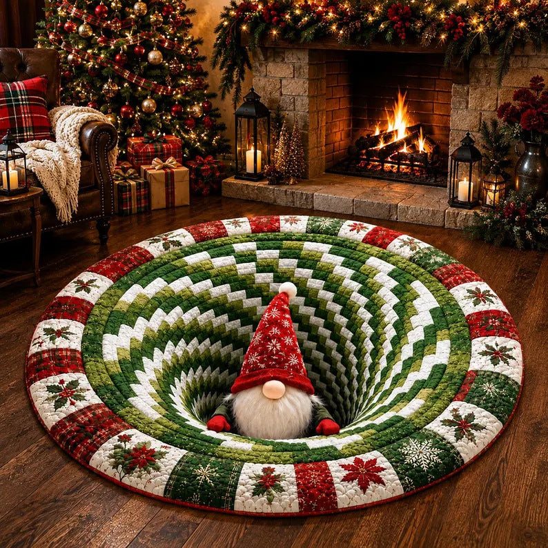 🎄 Christmas 3D Illusion Rug – Magical Holiday Portal Floor Decor