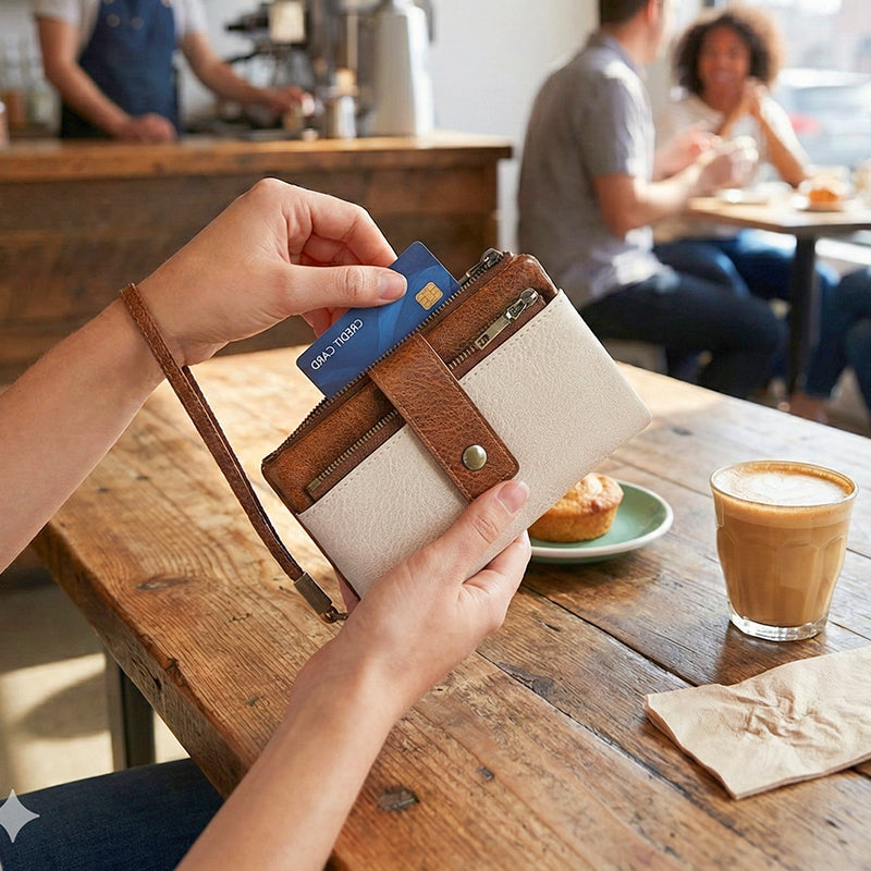🔥Women's Retro Style RFID Blocking Tri-fold Wallet