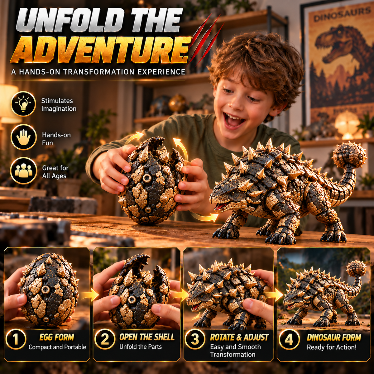 🦖 Egg to Dinosaur™ – Transforming Dino Egg toy🥚