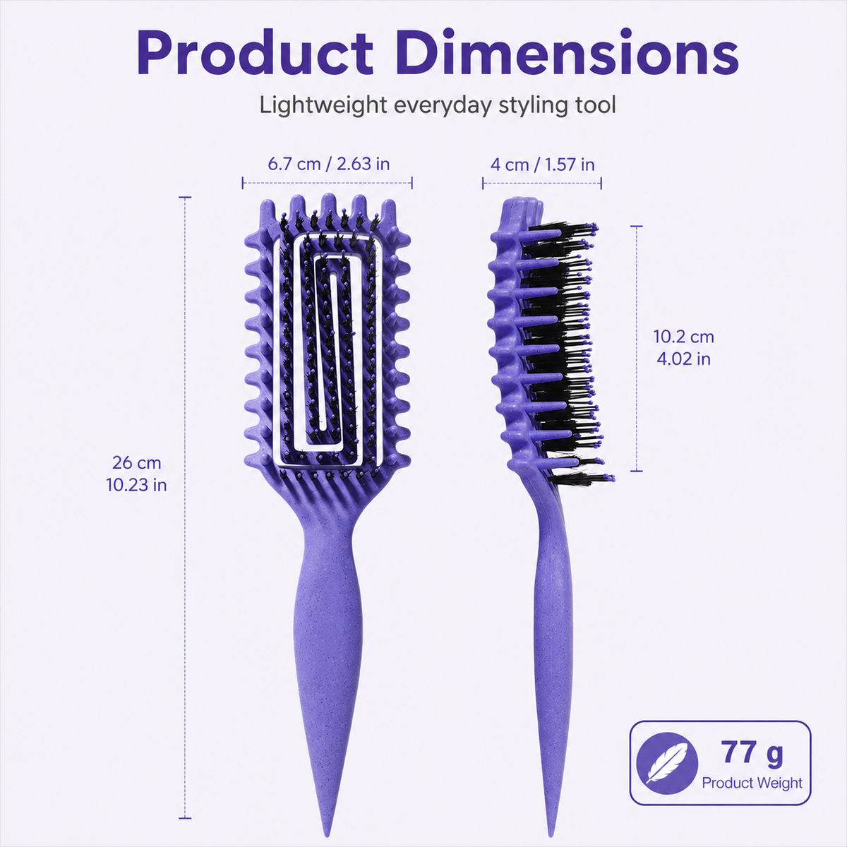 🌀 Defined Curl & Volume Styling Hair Brush – 3-Side Clumping & Detangling Brush ✨