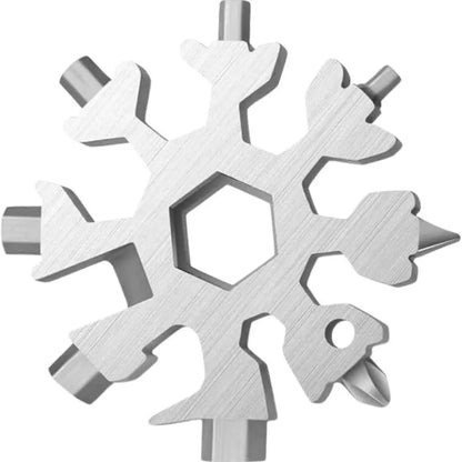 ❄️ 18-in-1 Snowflake Multi-Tool – Pocket Wrench, Screwdriver & Bottle Opener