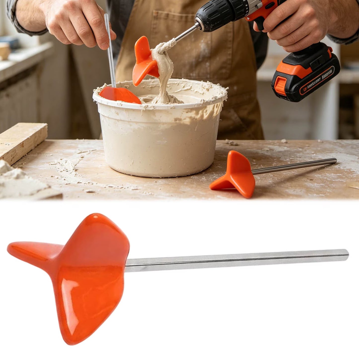 Easy-Clean Silicone Drill Mixer – Fits All Standard Drills
