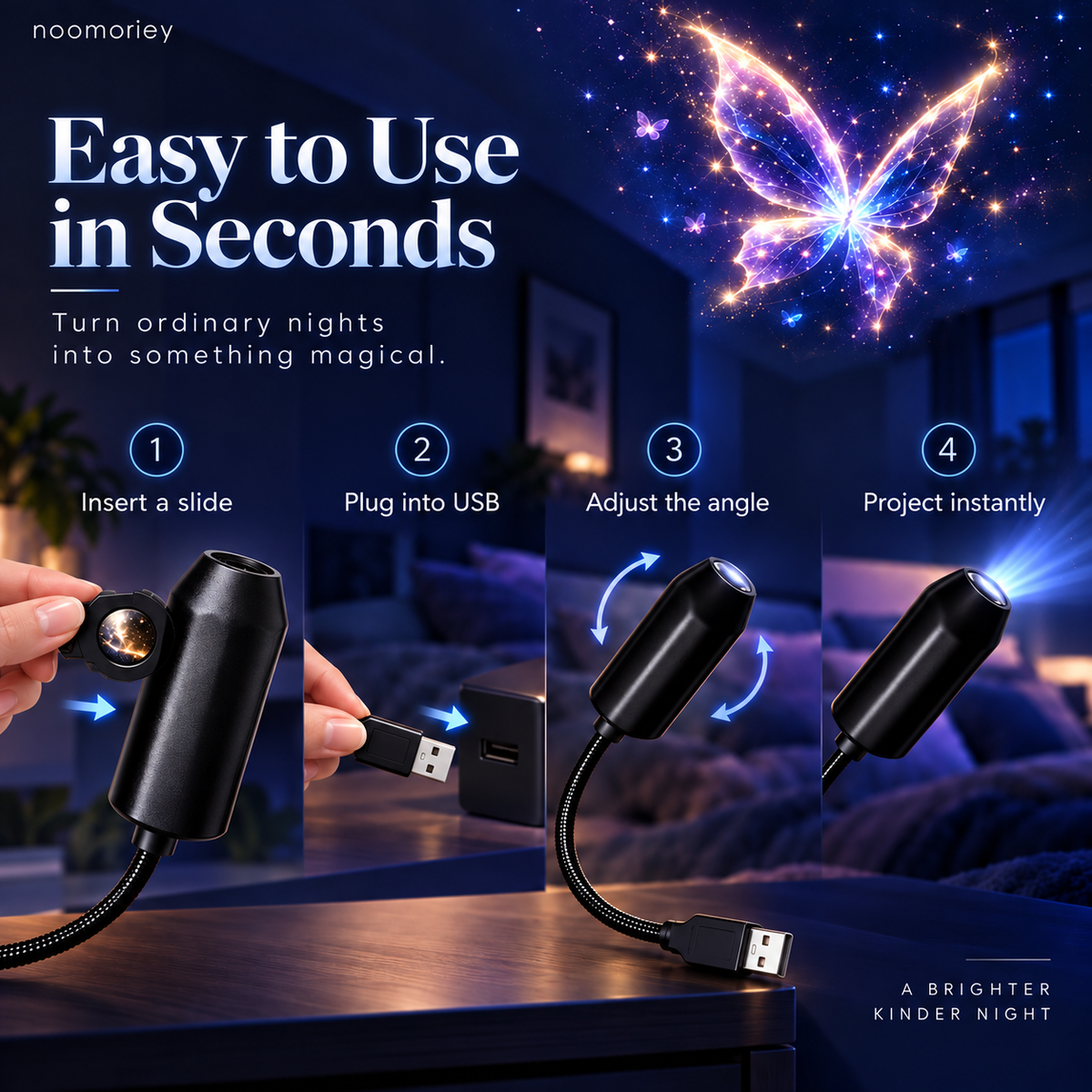 ✨ 50% OFF USB Starry Sky Projector Night Light – Magical Bedroom Ambience