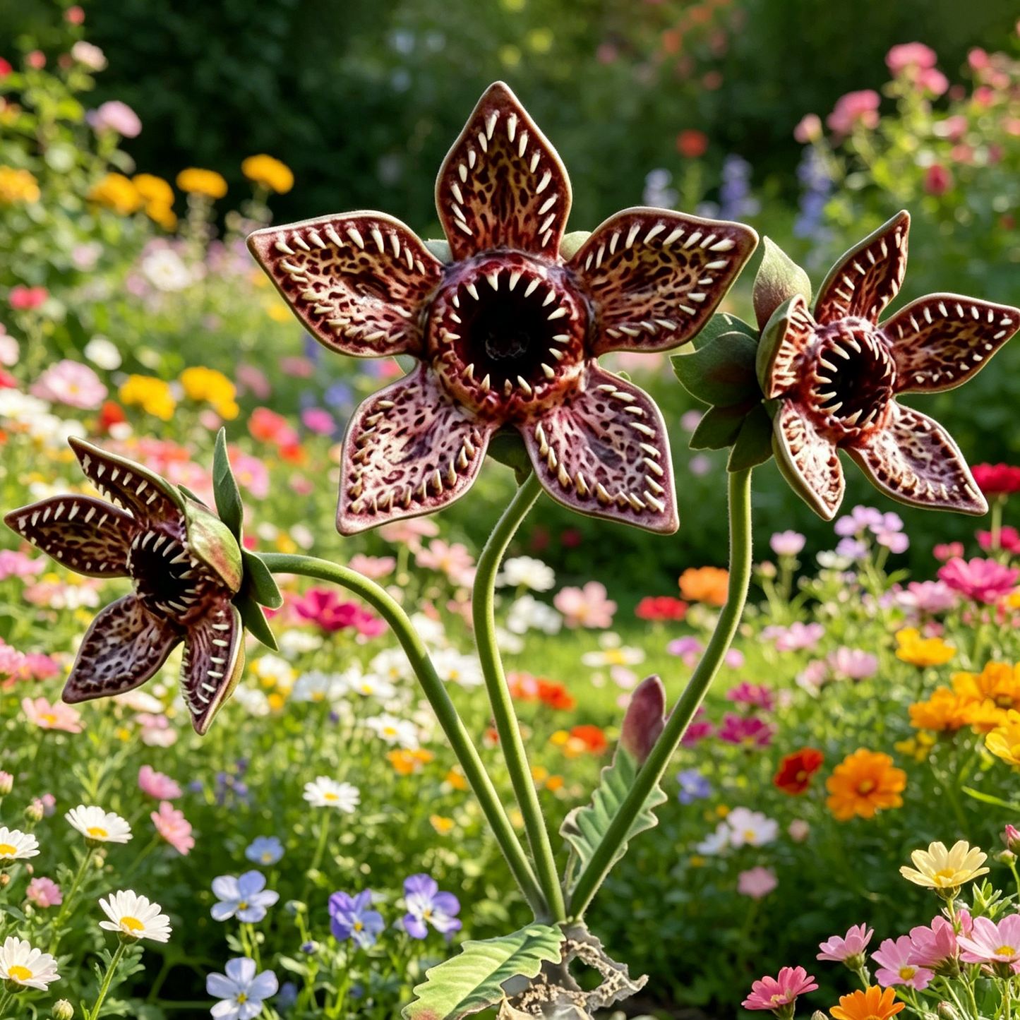 🌿 Monster Bloom Garden Stake
