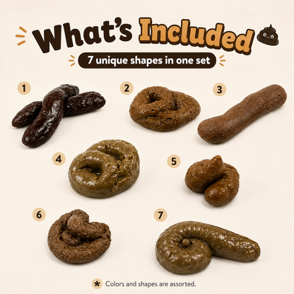 7-Piece Realistic Fake Poop Prank Set