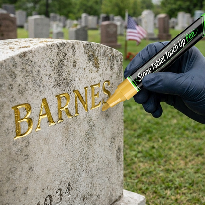 ⏳Limited Time 49% Discount | Golden Tombstone Touch-Up Pen Recover Faded Memorial Engravings