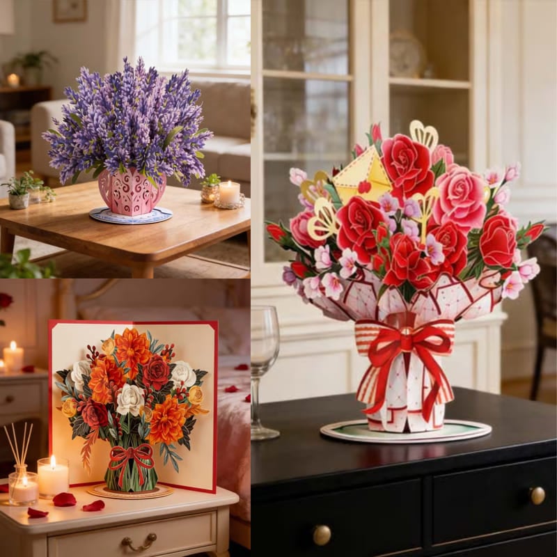 🌼💌 Forever-Blooming 3D Flower Pop-Up Card🎁