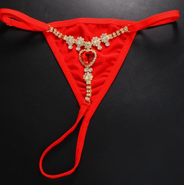 Women's Sexy Rhinestone Mesh Thong