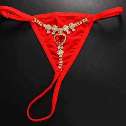 Women's Sexy Rhinestone Mesh Thong