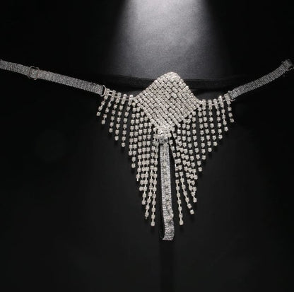 Women's Sexy Rhinestone Mesh Thong