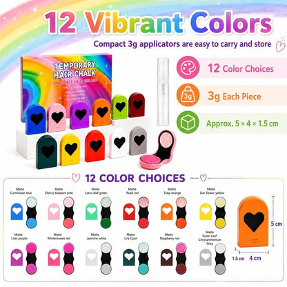12 Bold Vibrants Temporary Hair Chalk Dye