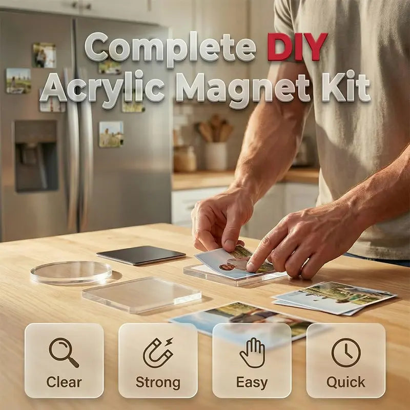 10-Pack Customizable Rectangle Acrylic Refrigerator Magnets