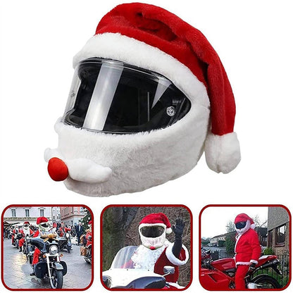 🎅🎃 Festive Plush Motorcycle Helmet Cover – Santa & Pumpkin