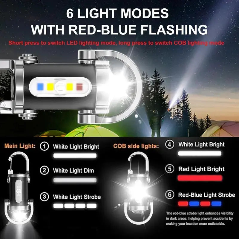 Rechargeable Mini Keychain Flashlight - 800 Lumens EDC Light