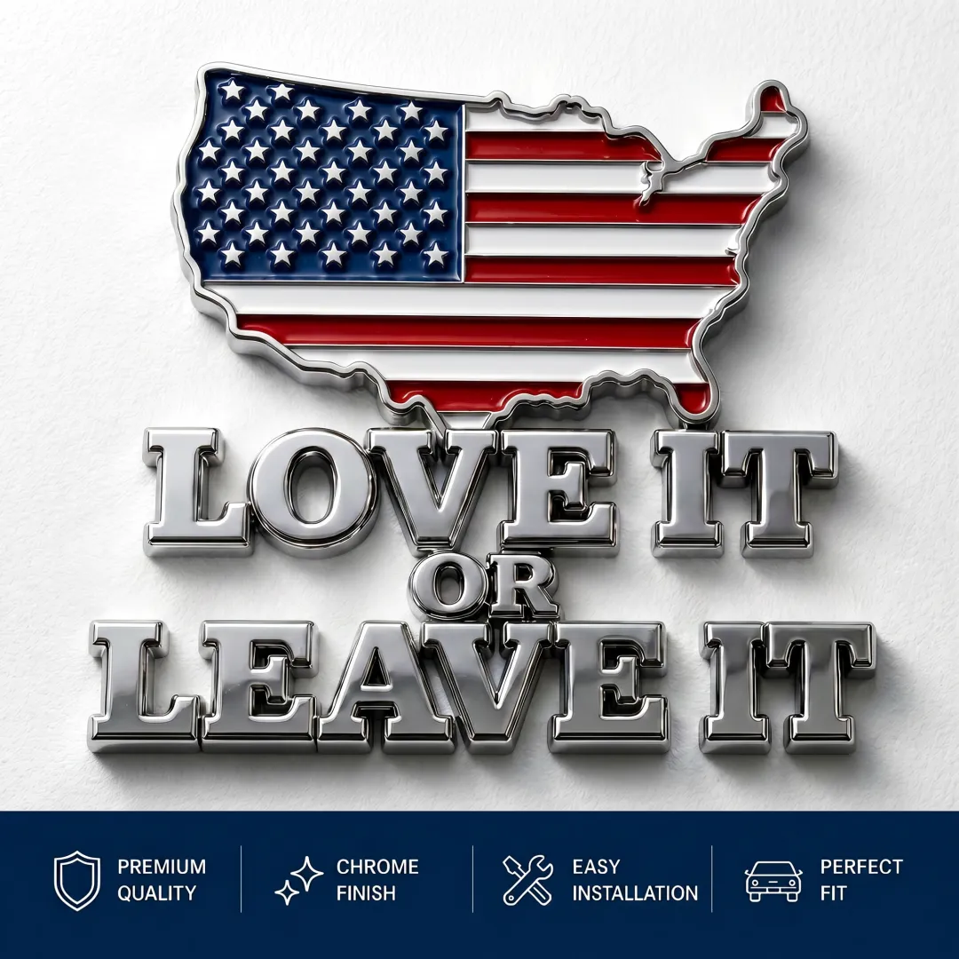 🇺🇸🔥 “LOVE IT OR LEAVE IT” USA Flag Car Emblem – Show Your American Pride Wherever You Drive 🚗
