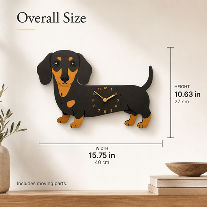 🐶 New Arrival – Swing Tail Dachshund Wooden Wall Clock